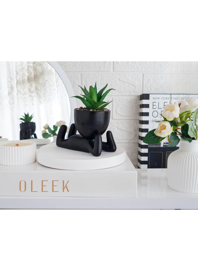OLEEK OLEEK Small fake plants for shelf decor - Pink gift - Cute office decor for women - Office decorations for work desk women - Desk decorations for women office - Classroom Succulent - Artificial shrubs  - Image 4