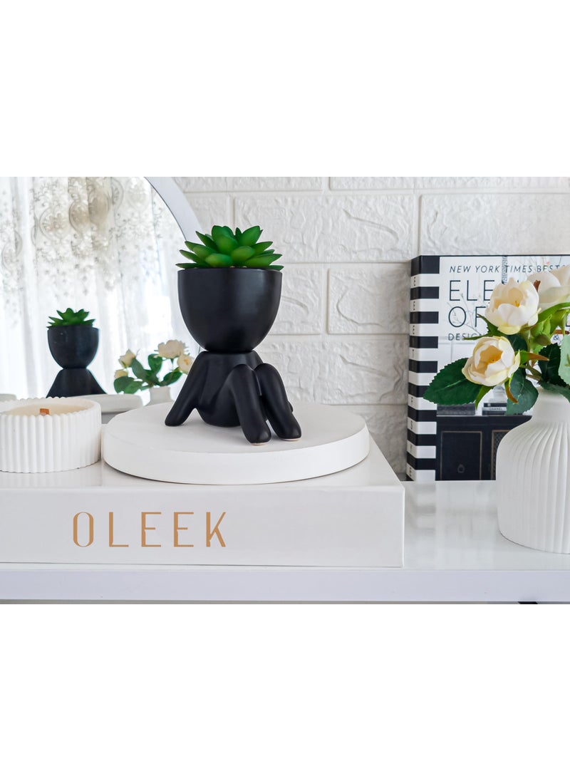 OLEEK OLEEK Small fake plants for shelf decor - Pink gift - Cute office decor for women - Office decorations for work desk women - Desk decorations for women office - Classroom Succulent - Artificial shrubs  - Image 5