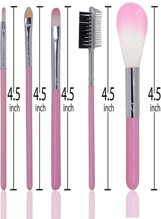 Generic Women's & Girl's Makeup Brushes - Colour : Pink - Set of 5 - Image 2