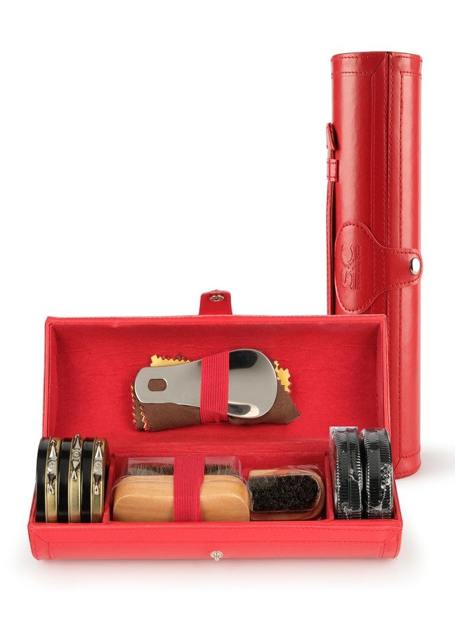 Stone and Clark 12PC Shoe Polish & Care Kit - Leather Shoe Shine Kit with Brown Wax, Shoe Brushes for Polishing - Compact Shoe Shine Kit - Image 2