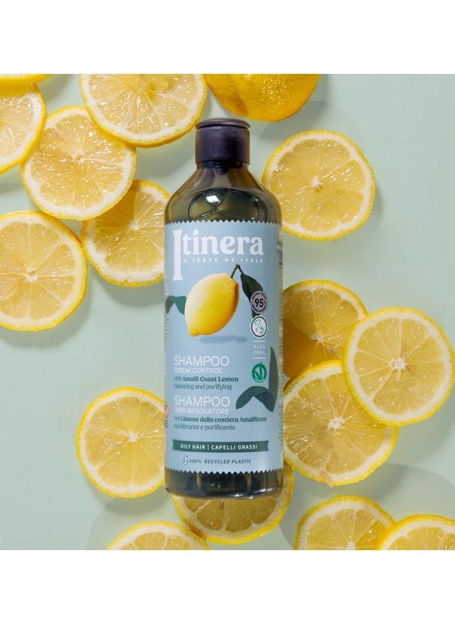 ITÍNERA - Daily Sebum Control Shampoo With Amalfi Coast Lemon (12.51 Fl Oz) For Oily Hair Vegan Friendly 95% Natural Origin Ingredients - Image 1