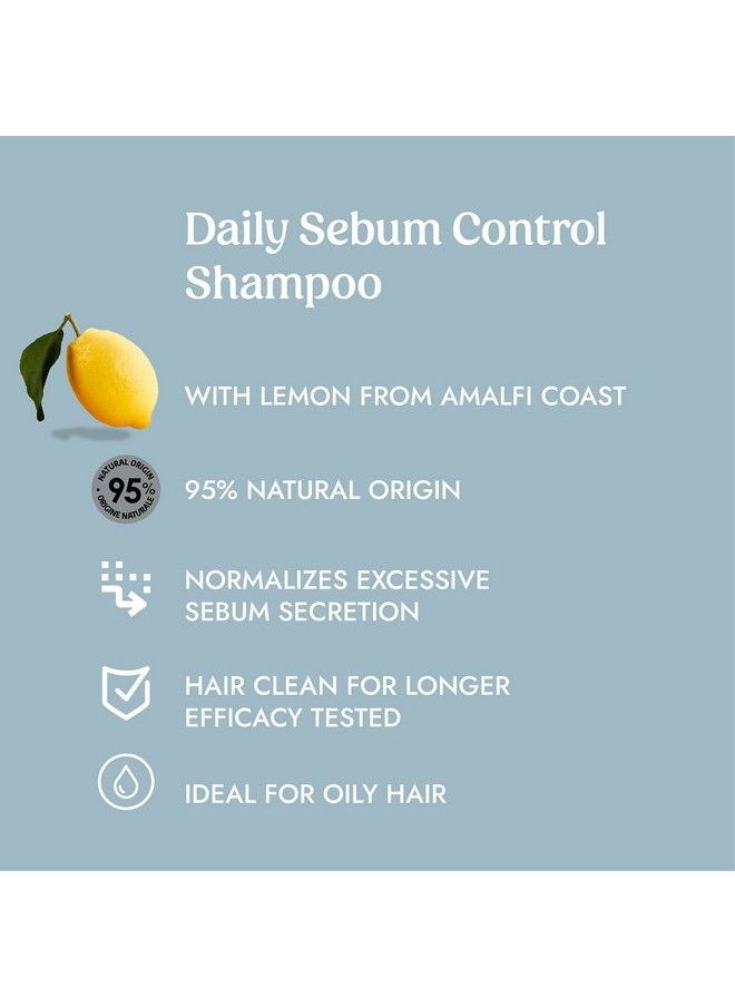 ITÍNERA - Daily Sebum Control Shampoo With Amalfi Coast Lemon (12.51 Fl Oz) For Oily Hair Vegan Friendly 95% Natural Origin Ingredients - Image 1
