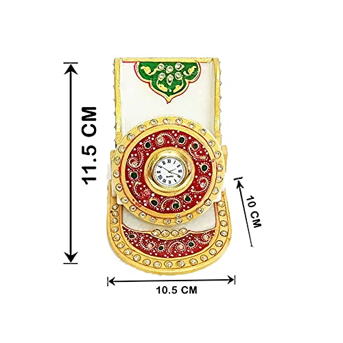 Handicraft Kingdom Mobile Holder for Car Dashboard Smart Cell Phone Stand with Inbuilt Small Clock for Office Approx Size 45 Inch Wt 1150 Gm Pack of 2 - Image 4