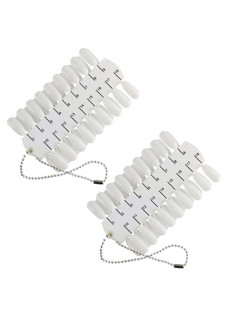 Yueton yueton Pack of 2 Sets 36 Tips Per Unit Double Layer Nail Color Display Card Nail Art Practice Design Training Plastic Polish Board Swatches with Ball Chain 