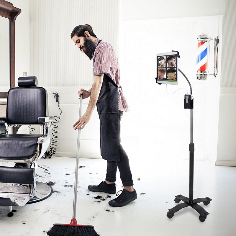 CTA Digital Gooseneck Floor Stand â€“ CTAâ€™s Compact, Adjustable Gooseneck with Swivel Casters for iPad 7th/ 8th/ 9th Gen 10.2â€, iPad Air 4, 12.9â€, Surface Pro, Zebra & Other 7-13â€ Tablets (PAD-CGS) - Image 3