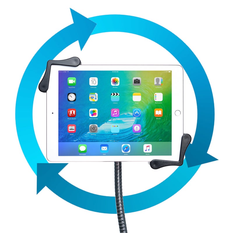 CTA Digital Gooseneck Floor Stand â€“ CTAâ€™s Compact, Adjustable Gooseneck with Swivel Casters for iPad 7th/ 8th/ 9th Gen 10.2â€, iPad Air 4, 12.9â€, Surface Pro, Zebra & Other 7-13â€ Tablets (PAD-CGS) - Image 5