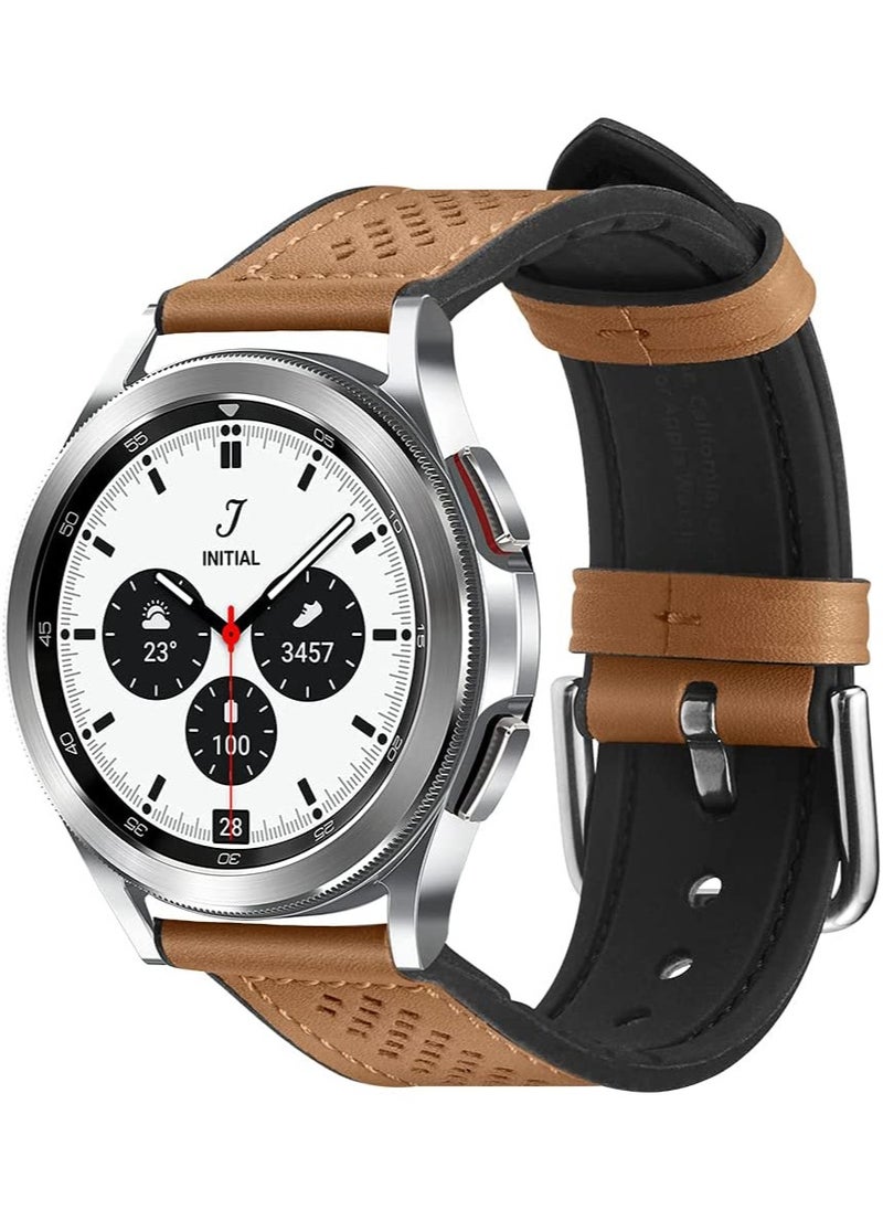 Spigen - Retro Fit Band - 20mm - Brown for Samsung Galaxy Watch 5 PRO 45mm, Watch 5, Watch 4 (44mm/40mm), Watch 4 Classic (46mm/42mm), Active 1 and 2 Strap - Image 1
