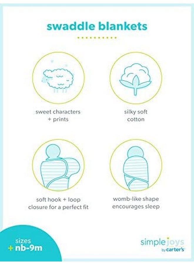 Simple Joys by Carter's - Simple Joys by Carter's Baby 2-Pack Swaddle Blankets - Image 1