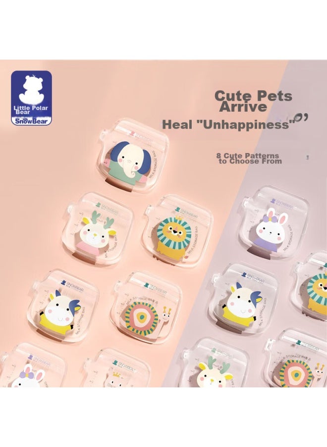 Snow Bear Snowbear Breast Milk Storage Bags, Cute Cartoon Design, 200ml/30 Pieces - Image 2