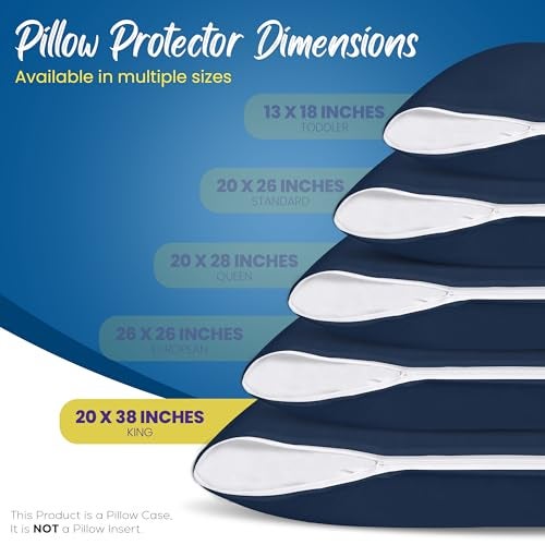 Utopia Bedding Premium 100 Waterproof Pillow Protectors with Zipper King Size Set of 4 Bed Bug and Dust Mite Proof Zippered Pillow Covers Pillow Encasement Cases Navy - Image 3
