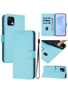 For vivo Y52S 5G / iQOO U3 / Y31S 5G Skin Feel Solid Color Leather Phone Case with Lanyard(Sky Blue)