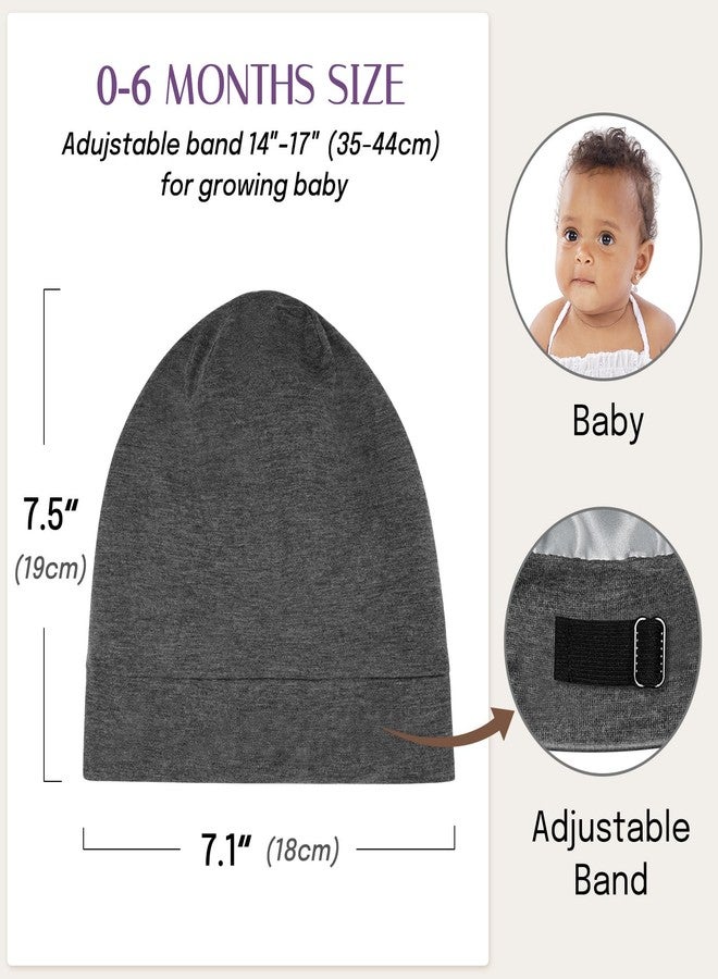 OLESILK Silk Baby Bonnet for 0-6 Months - 100% Mulberry Silk Toddler Hair Bonnet, Adjustable Night Cap for Sleeping Grey - Image 5