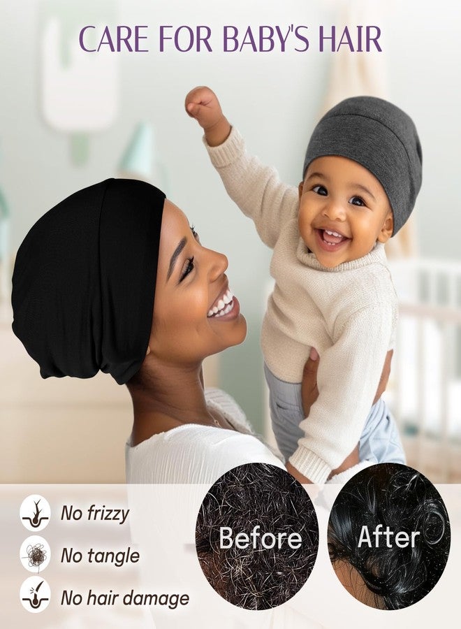 OLESILK Silk Baby Bonnet for 0-6 Months - 100% Mulberry Silk Toddler Hair Bonnet, Adjustable Night Cap for Sleeping Grey - Image 3