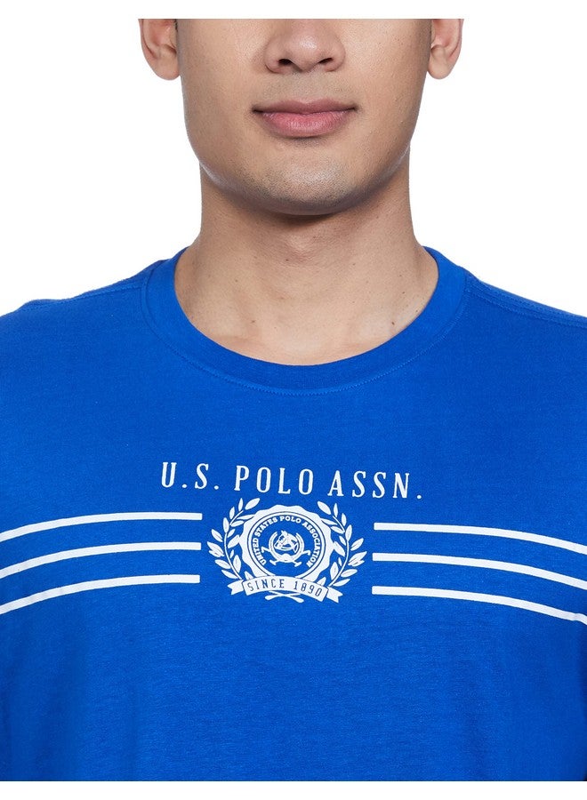 U.S. Polo Assn. U.S. POLO ASSN. Full Sleeve Round Neck Men Slim Fit T Shirts, XXL (Ustshs1385_Blue_XXL) - Image 2