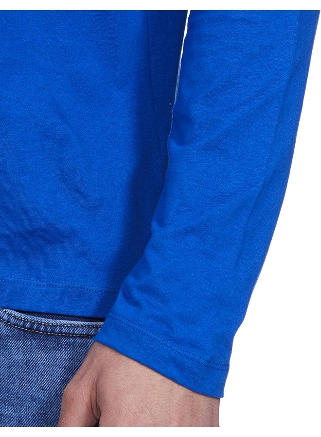 U.S. Polo Assn. U.S. POLO ASSN. Full Sleeve Round Neck Men Slim Fit T Shirts, XXL (Ustshs1385_Blue_XXL) - Image 3