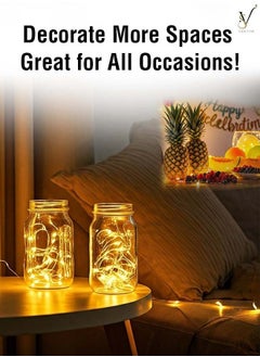VIEW STAR Viewstar Pack of 3 (9 Meters) Battery Powered LED Fairy String Lights - LED Lights - Decor Lights - Home Lights – Warm White Decorative Lights for Indoor & Outdoor Use, Flexible Copper Wire Lights for Parties, Weddings, Home Décor, and Festive Events (Includes Batteries, Yellow)  - Image 5