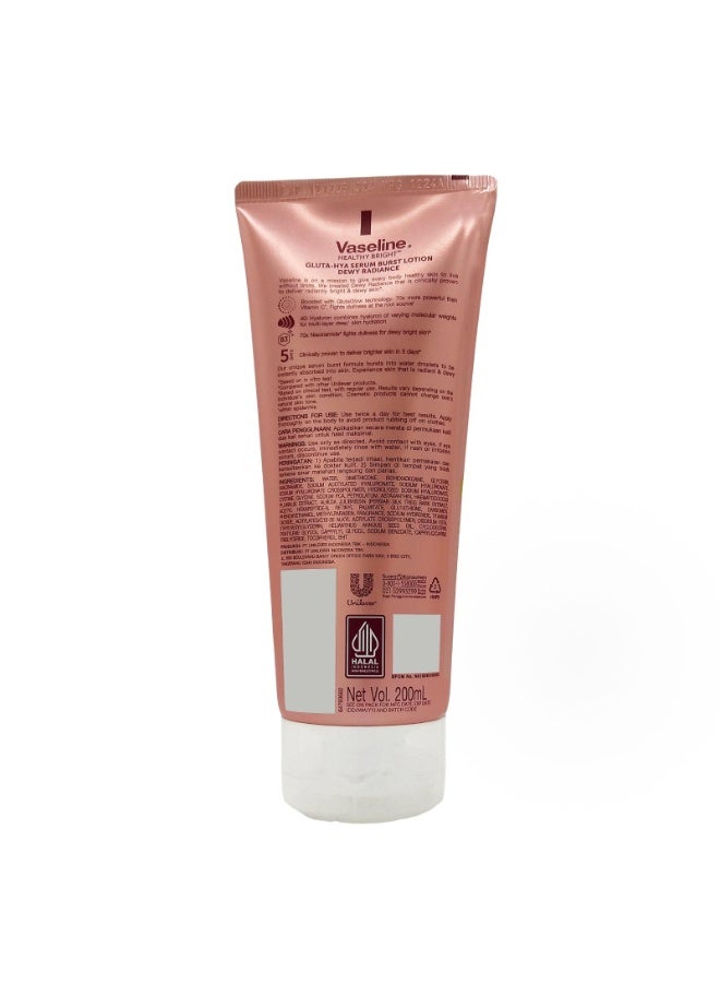 Vaseline Gluta-Hya Serum Burst Lotion Dewy Radiance 200ml - Image 3