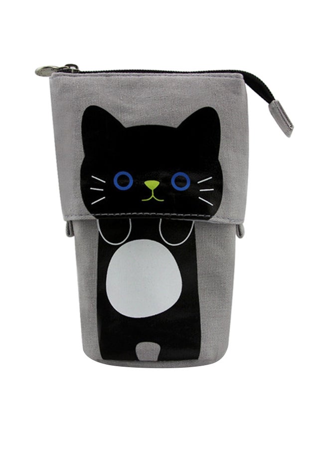 Loquat Cartoon Multifunction Fabric Pencil Pouch Black