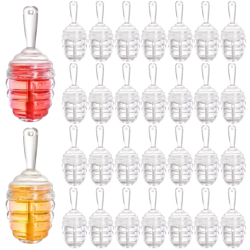 DEAYOU DEAYOU 30 Pack Empty Lip Gloss Tubes with Wand, Honey Pots Shaped Refillable Plastic Lipgloss Containers, Clear Lipstick Brush Bottles for Women DIY Makeup, Lipgloss Making Kit, 0.2OZ/ 6ml  - Image 1