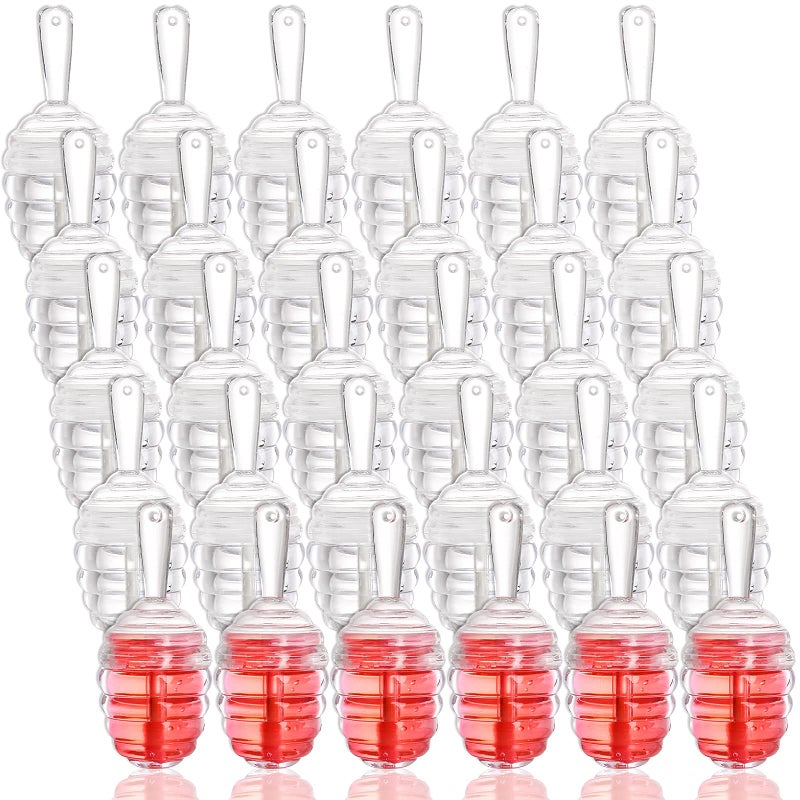 DEAYOU DEAYOU 30 Pack Empty Lip Gloss Tubes with Wand, Honey Pots Shaped Refillable Plastic Lipgloss Containers, Clear Lipstick Brush Bottles for Women DIY Makeup, Lipgloss Making Kit, 0.2OZ/ 6ml  - Image 5