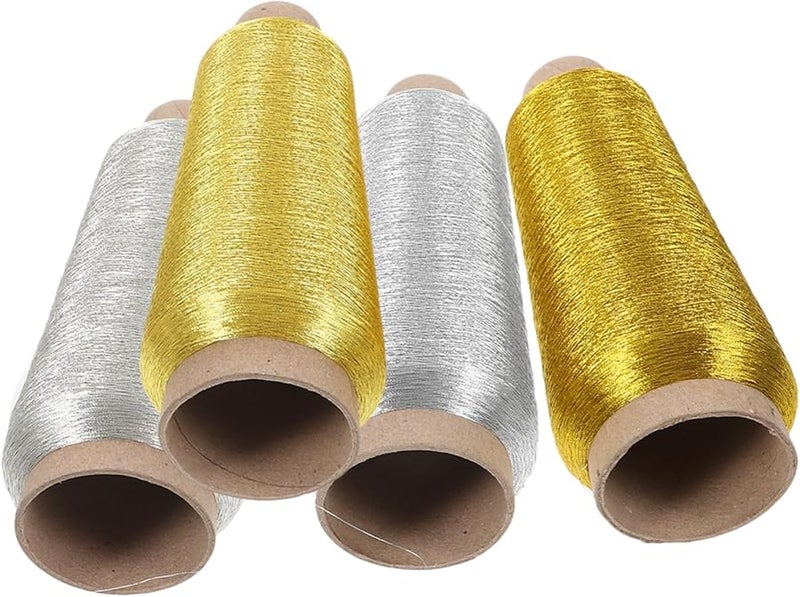 خيوط تطريز معدنية DIYEAH 4 لفات ذهبية فضية نحاسية برونزية للحرف اليدوية والتطريز المتقاطع واللحف - Image 2
