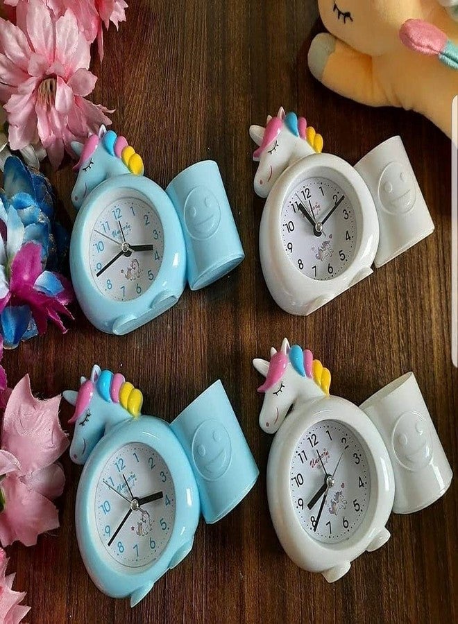 ARTLABEL Plastic Cute Cartoon Theme Desk Alarm Digital Clock For Kids (Multicolour, 14 X13 X 4Cm) (Unicorn (Blue)) - Image 3