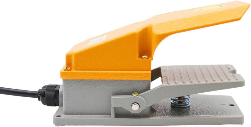 T-MAX Heavy Duty Foot Switch Electric Pedal Momentary Foot Pedal Switch with Foot Guard Aluminum Case with Piggyback Plug (3-Pronged) - Image 1