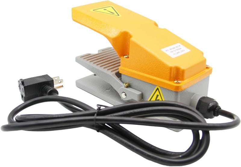T-MAX Heavy Duty Foot Switch Electric Pedal Momentary Foot Pedal Switch with Foot Guard Aluminum Case with Piggyback Plug (3-Pronged) - Image 2
