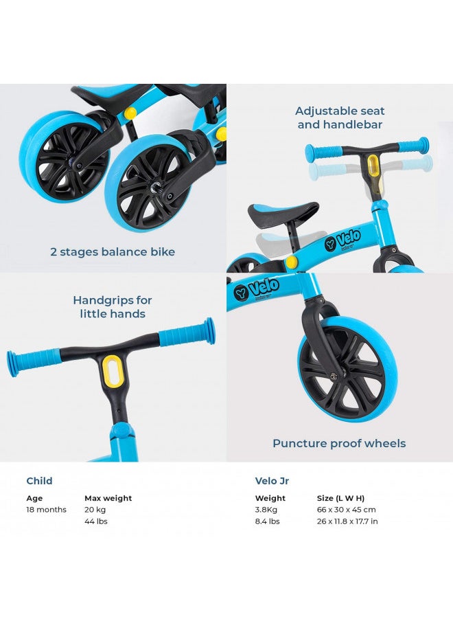 Yvolution Yvolution Y Velo Junior Toddler Balance Bike | 9 Inch Wheel No-Pedal Training Bike for Kids Age 18 Months to 3 Years (Blue).  - Image 4