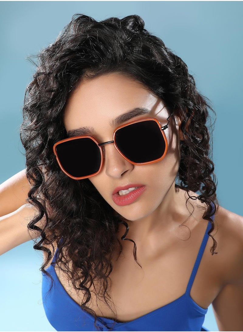 Haute Sauce Polarized Full Rim Oversized Sunglasses For Women  - Image 3