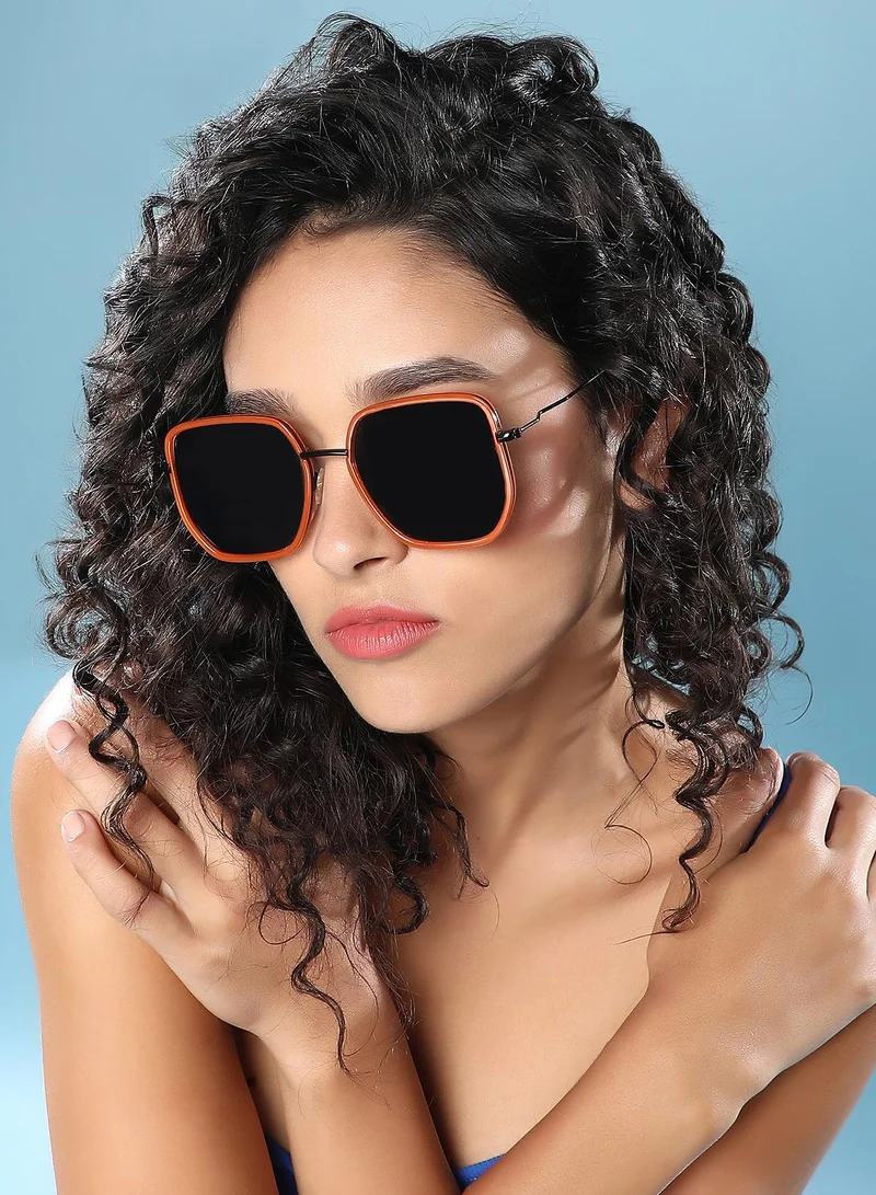 صوص هاوت نظارة شمسية بإطار كبير كامل الحواف مع حماية من الأشعة الشمسية للنساء