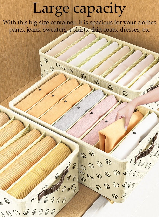 DUNISO 3 Pieces Foldable Closet Storage Organizer Washable Closet Storage Box with Carrying Handles Cube Storage Bin for Clothes Wardrobe Home Bedroom Office - Image 2