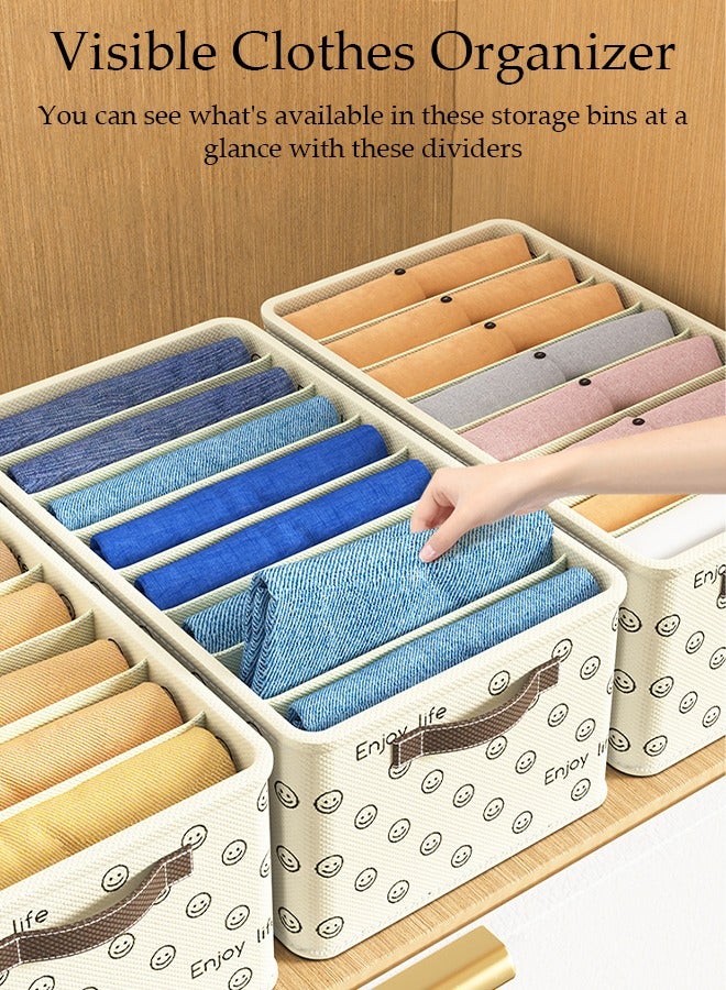 DUNISO 3 Pieces Foldable Closet Storage Organizer Washable Closet Storage Box with Carrying Handles Cube Storage Bin for Clothes Wardrobe Home Bedroom Office - Image 3