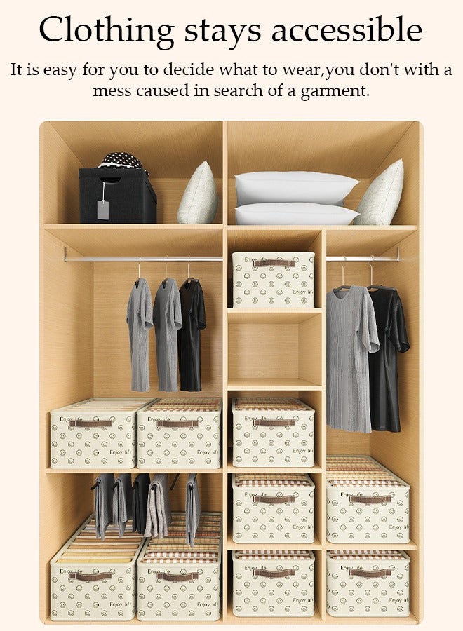 DUNISO 3 Pieces Foldable Closet Storage Organizer Washable Closet Storage Box with Carrying Handles Cube Storage Bin for Clothes Wardrobe Home Bedroom Office - Image 5