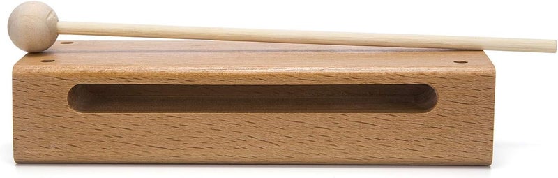 Mihey Wood Block Musical Instrument with Mallet Solid Hardwood Percussion Rhythm Blocks - Image 4