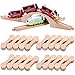 Poen 30 Pcs Wooden Dog Bone Track Connector Pack Wood Train Track Adapter Connector Pieces Toy Train Accessories for Teens to Compatible with Railway Sets - Image 3