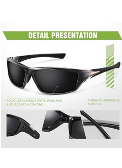 spa luxetique 3 Pack Sports Sunglasses for Men, Mens Sunglasses Protection for Cycling Fishing Driving  - Image 4
