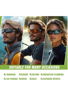 spa luxetique 3 Pack Sports Sunglasses for Men, Mens Sunglasses Protection for Cycling Fishing Driving  - Image 2