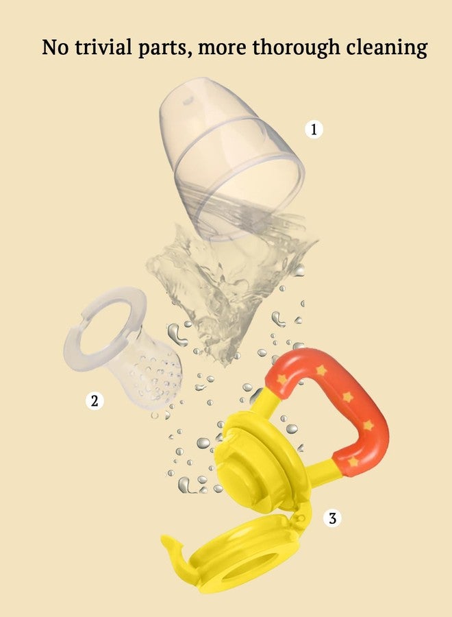 SYGA Medium Fresh Food Nibbler Fruit Feeder Nipple Pacifiers Bottles_Yellow - Image 5
