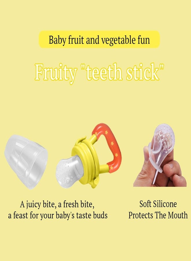 SYGA Medium Fresh Food Nibbler Fruit Feeder Nipple Pacifiers Bottles_Yellow - Image 4