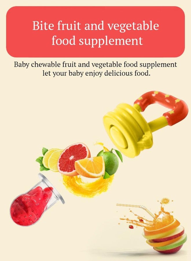 SYGA Medium Fresh Food Nibbler Fruit Feeder Nipple Pacifiers Bottles_Yellow - Image 2