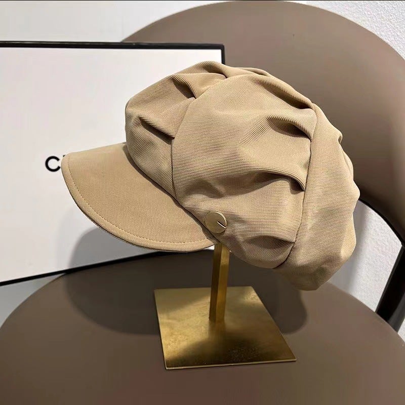 Ladies Cloud Beret Wrinkle-Resistant Petite Visor Beige - Image 5