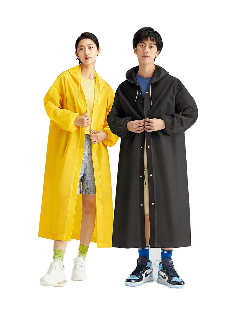 YOUGE Rain Poncho for Adults, 2 Pack Reusable Raincoat, Emergency Ponchos for Women or Men, Portable Waterproof Rain Cape Rain Jacket Raincoats for Outdoor Activities - Image 1