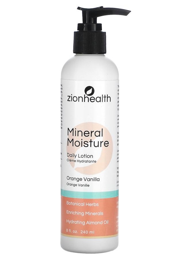 Zion Health Mineral Moisture Daily Lotion Orange Vanilla 8 fl oz (240 ml) 