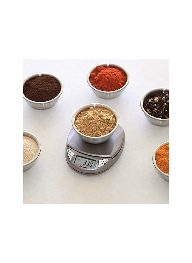 Escali - Pico PR500S Precision Kitchen Food Scale for Baking and Cooking, Lightweight and Durable Design, LCD Digital Display, Lifetime ltd. Warranty, Metallic Small - Image 1