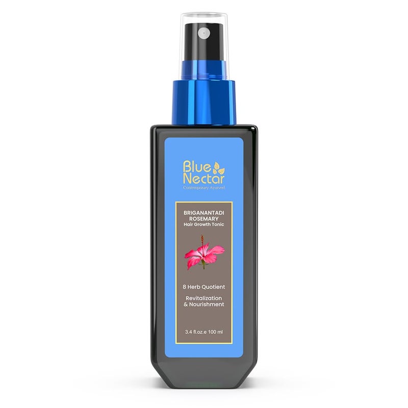 Blue Nectar Hair Growth Serum with Rosemary Oil for Hair Growth  Ayurvedic Hair Tonic Spray 8 Herbs 338 Fl Oz