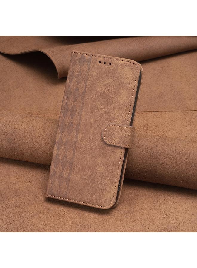 S-TOP Case For Samsung Galaxy S21+ 5G Plaid Embossed Leather Phone Case - Image 2