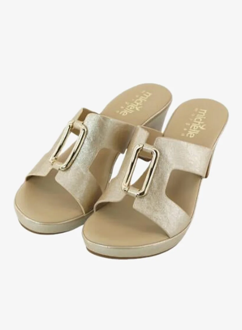 Michelle Morgan Rose Gold 092-3100 Michelle Morgan Ladies Mid Heel Sandals 514ZD098 Rose Gold for Women | Best Price UAE