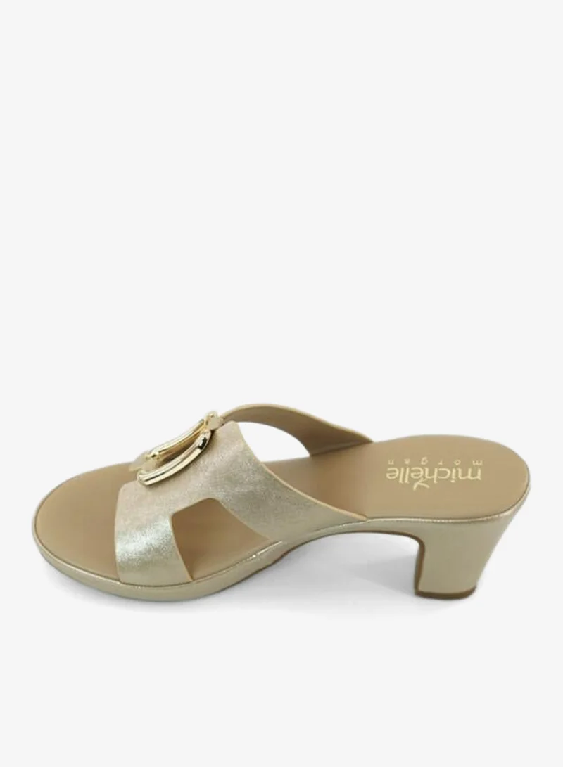 Michelle Morgan Rose Gold 092-3100 Michelle Morgan Ladies Mid Heel Sandals 514ZD098 Rose Gold for Women | Best Price UAE