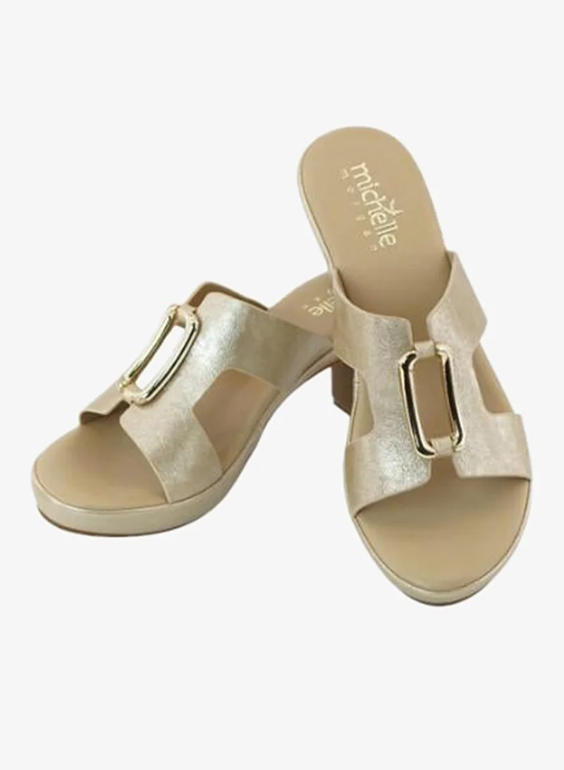 Michelle Morgan 092-3100 Michelle Morgan Ladies Mid Heel Sandals 514ZD098 Rose Gold